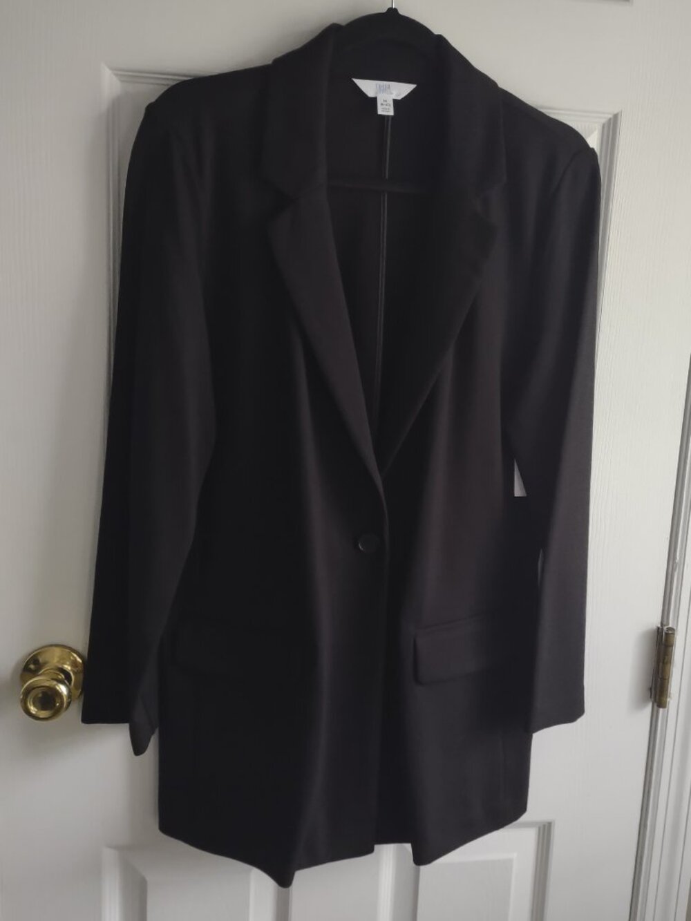Black ponte stretch blazer - boyfriend jacket - NWT - size M - oversized - Picture 3 of 9